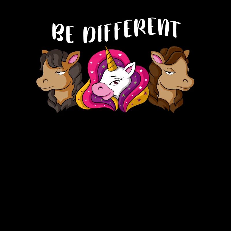 Drôle de licorne disant BE DIFFERENT