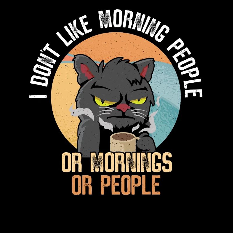 Morgenmuffel Katze - Lustiges Kaffee