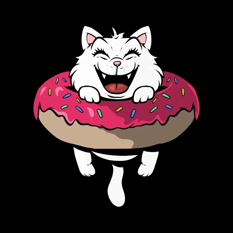 Chat mignon dans le beignet