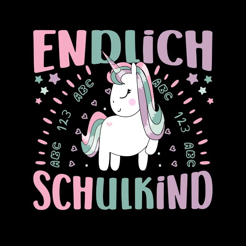 Einschulung Mädchen Einhorn Endlich Schulkind