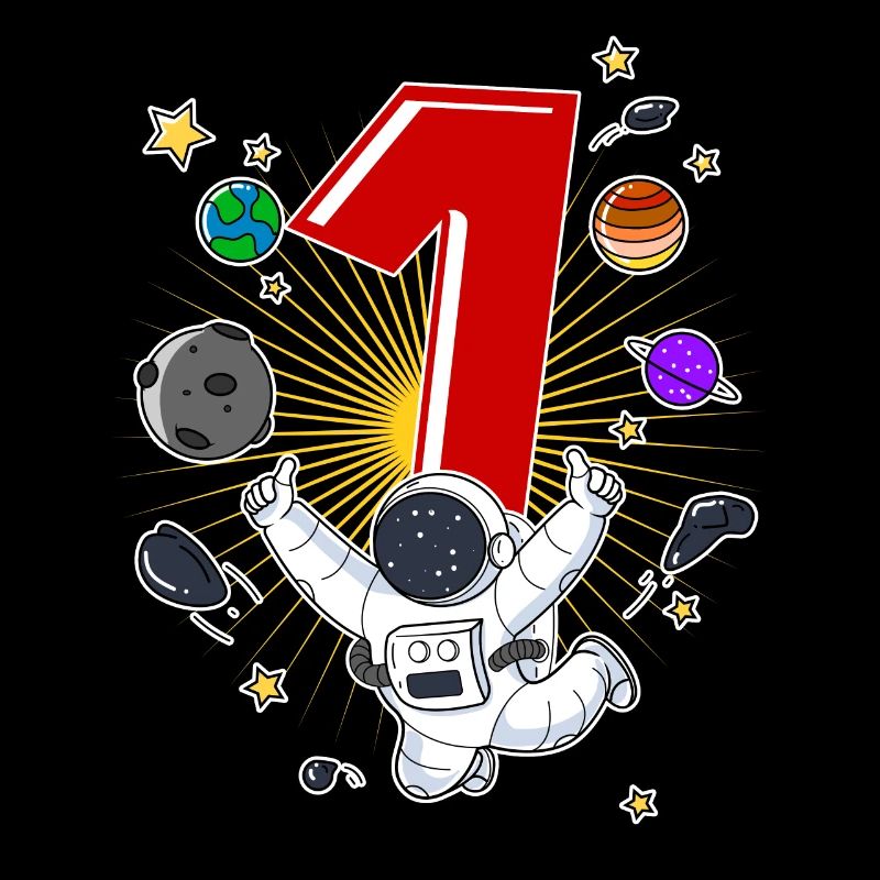Astronaut 1 Year Space Rocket 1st Birthday