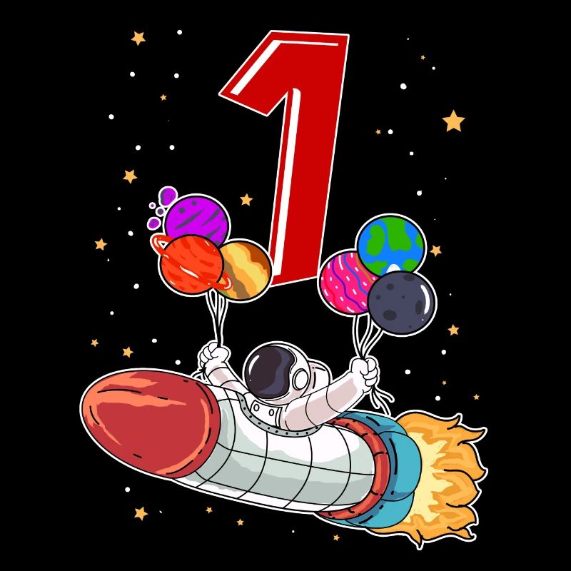 Astronaut 1 Year Space Rocket 1st Birthday