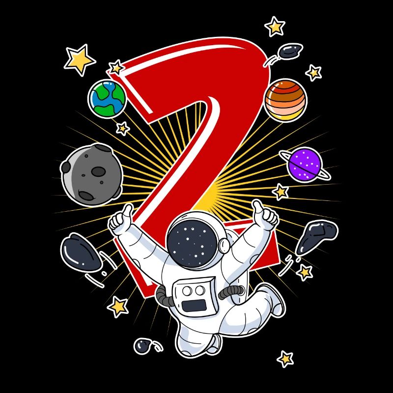 Astronaute 1 an Space Rocket 2e anniversaire