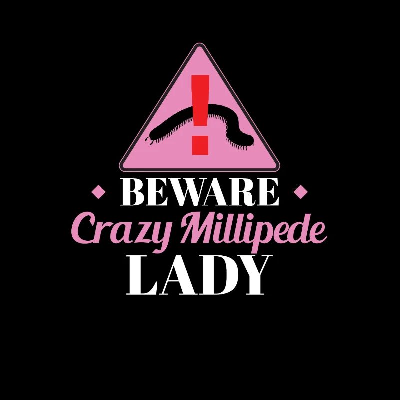 Funny caution, crazy centipede lady for