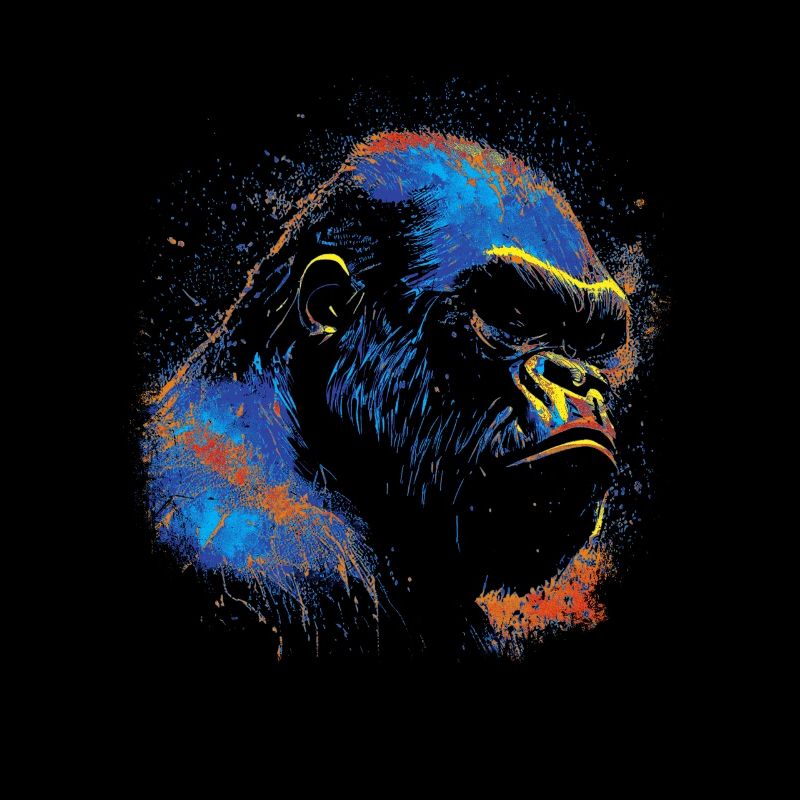 Farbiger Gorillakopf