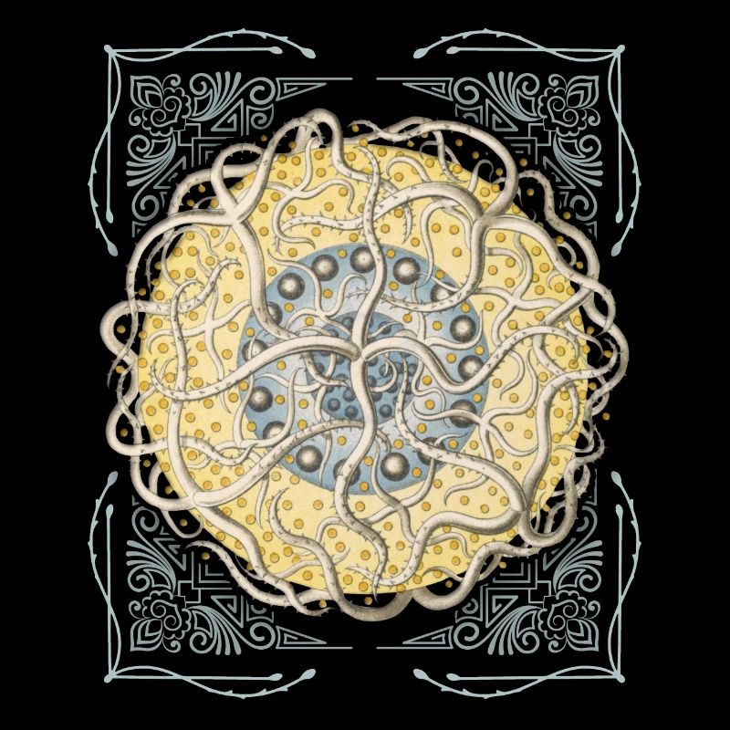 Vintage botanischer Seestern, Mandala-Seestern