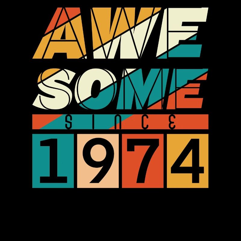 1974 Anniversaire Né Année de naissance millésime