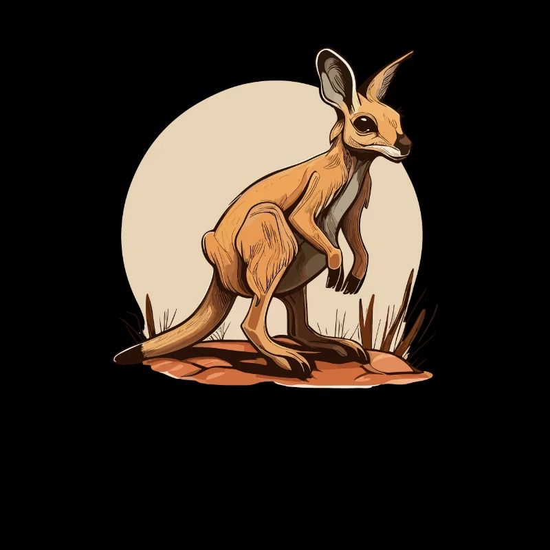 Kangaroo comic cartoon style