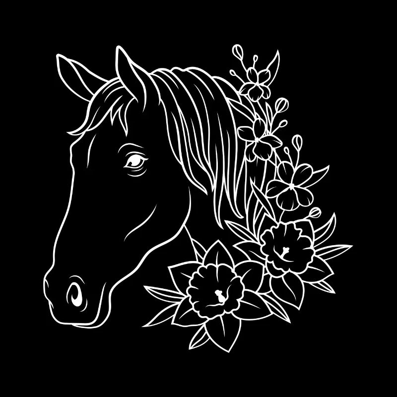 Cheval avec des fleurs