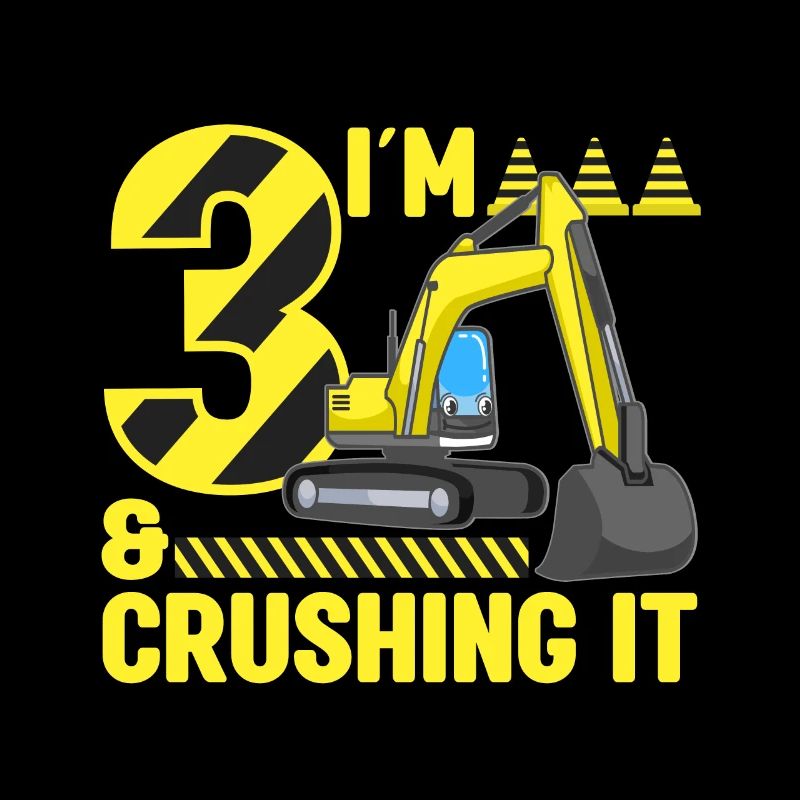 Construction Party 3rd Birthday 3 Years Old Digger