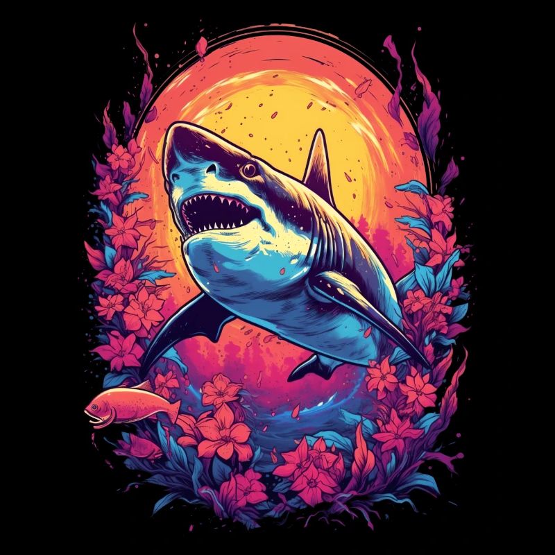 Shark Flower Oceanographer Diver Gift