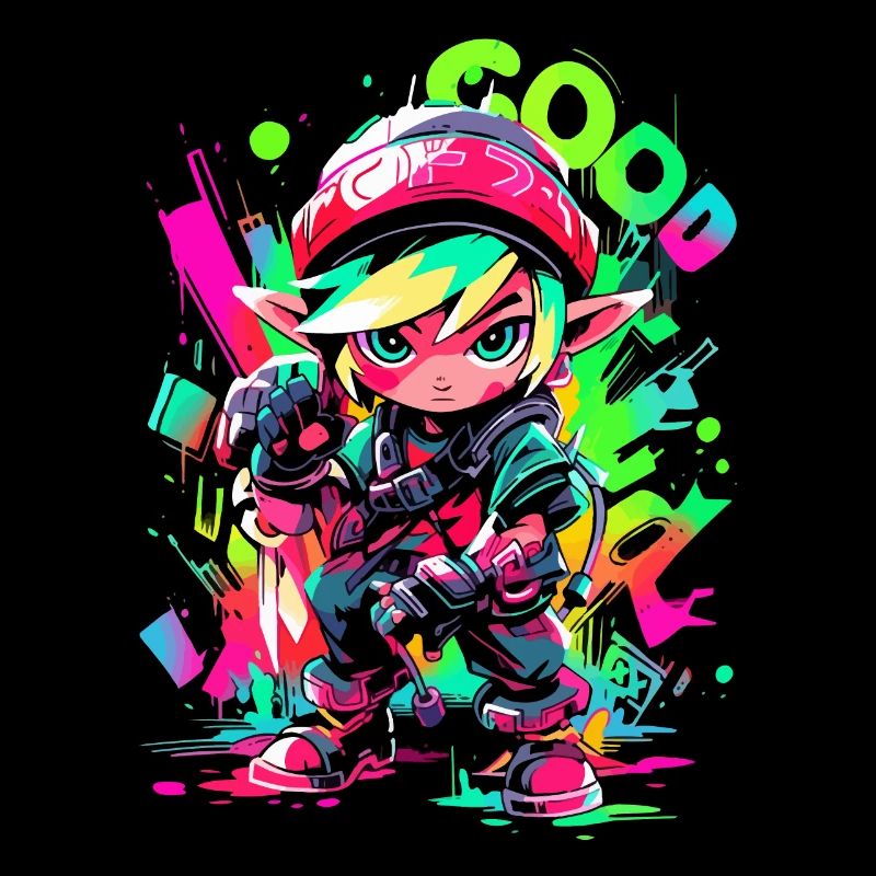 Cooles Gaming-Design Legendärer Waldjunge Graffiti