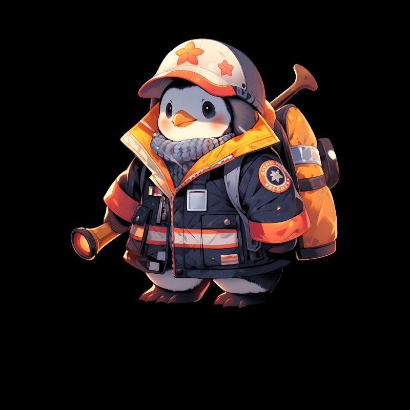 Pinguin Feuerwehrmann