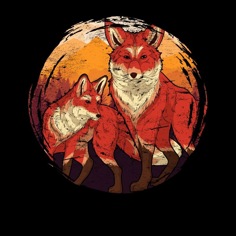 Forest Animal Nature Gift Sunset Fox