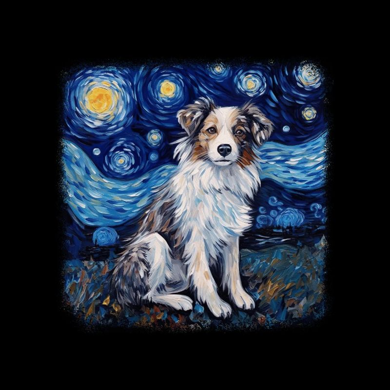 Australian Shepherd Van gogh starry night