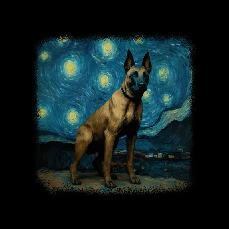 Belgian Malinois Van gogh starry night