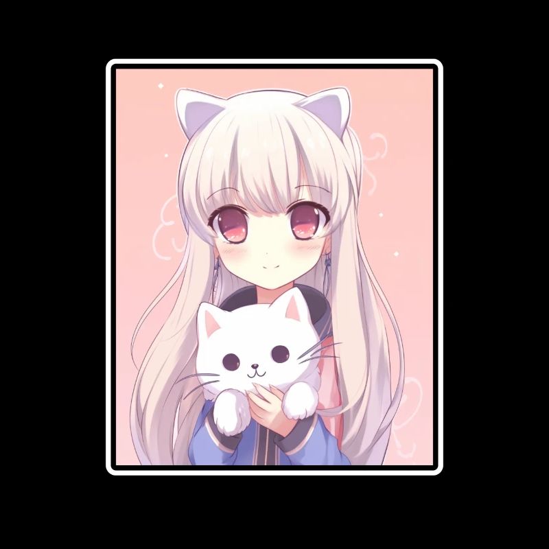 Kawaii Mädchen Anime Manga Mädchen Katze
