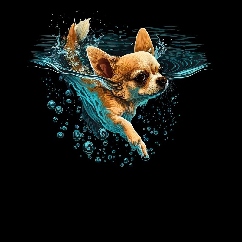 Chihuahua | Nager Mignon Eau Plongée Drôle Chien