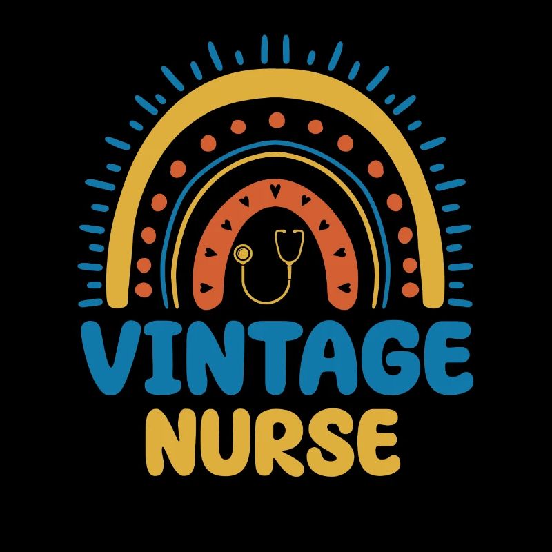 Vintage Nurse Boho Rainbow