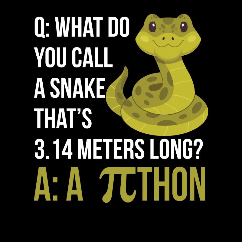 Python Pithon Pie Symbol Drôle de professeur de mathématiques Heureux