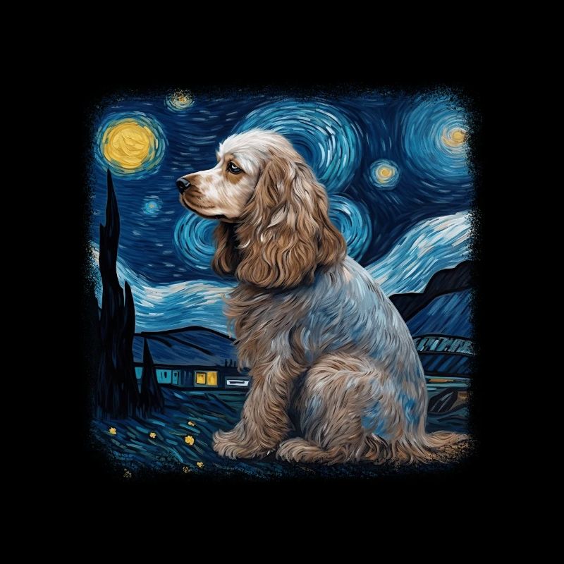 Cocker Spaniel Van gogh starry night