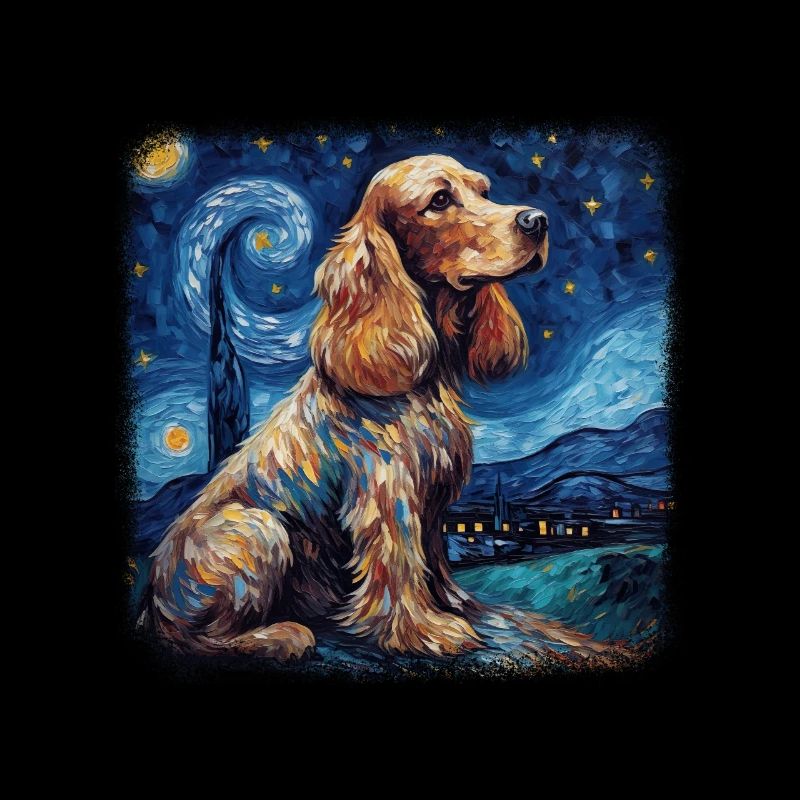Cocker Spaniel Van gogh starry night