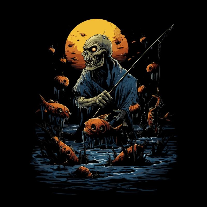 Pêcheur effrayant pêcheur d’Halloween effrayant