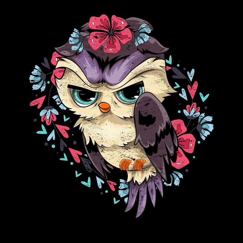 Weiser Vogel Geschenk Blumen Blüten Süßes Eule