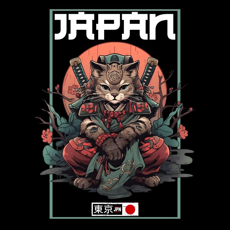 Asia Cat Japanese Samurai Samurai