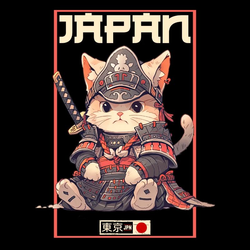 Asia Cat Japanese Samurai Samurai