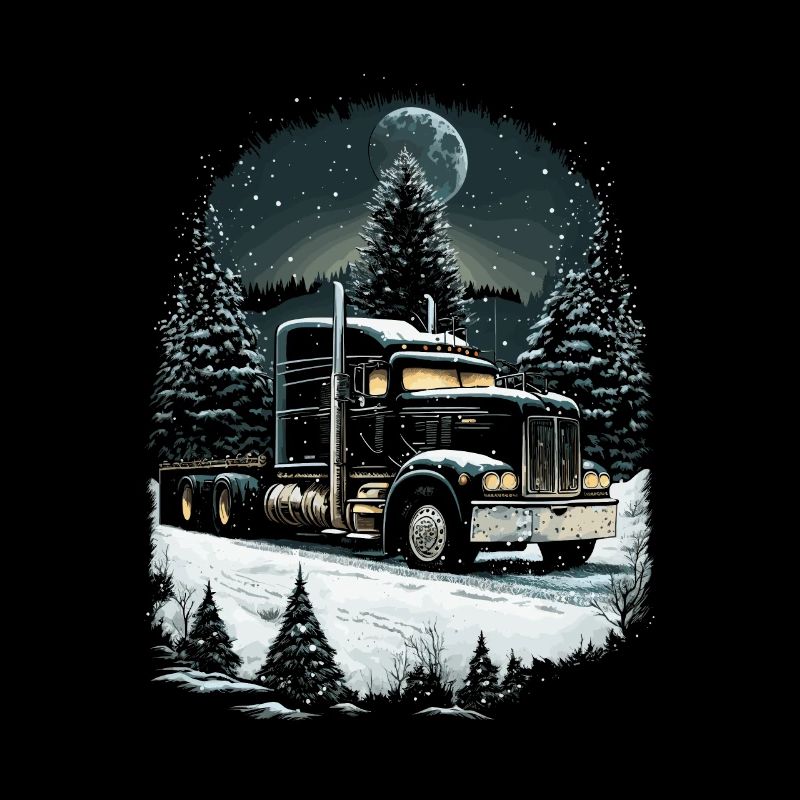 Chauffeur de camion de Noël Semi-remorque de Noël