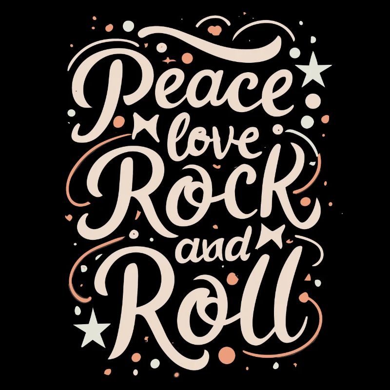 Peace Love Rock And Roll Déclaration Devise