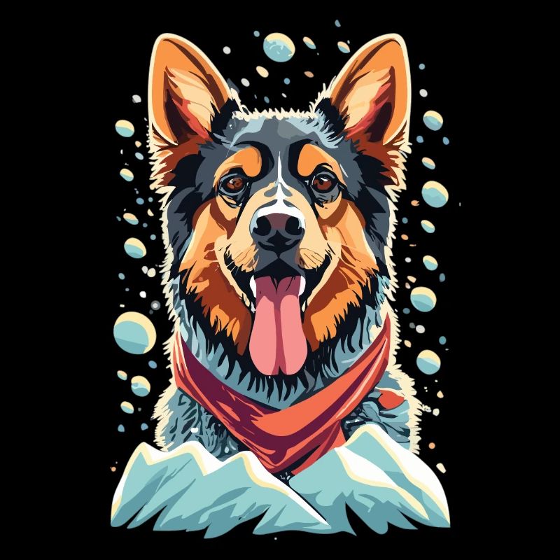 Snowy Shepherd Christmas with your German Shepherd