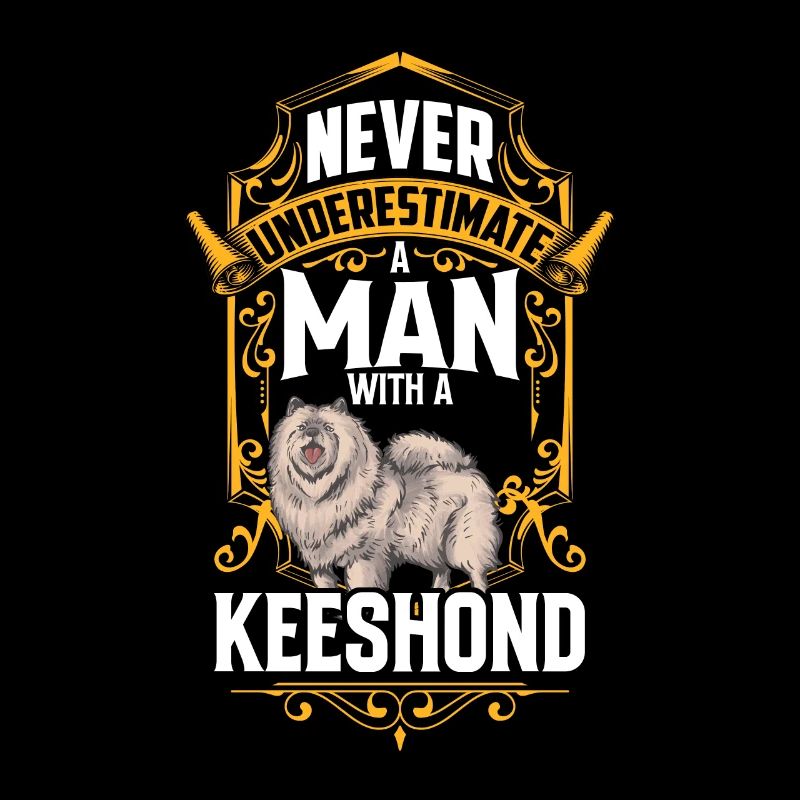 Mann mit Wolfsspitz Deutscher Spitz