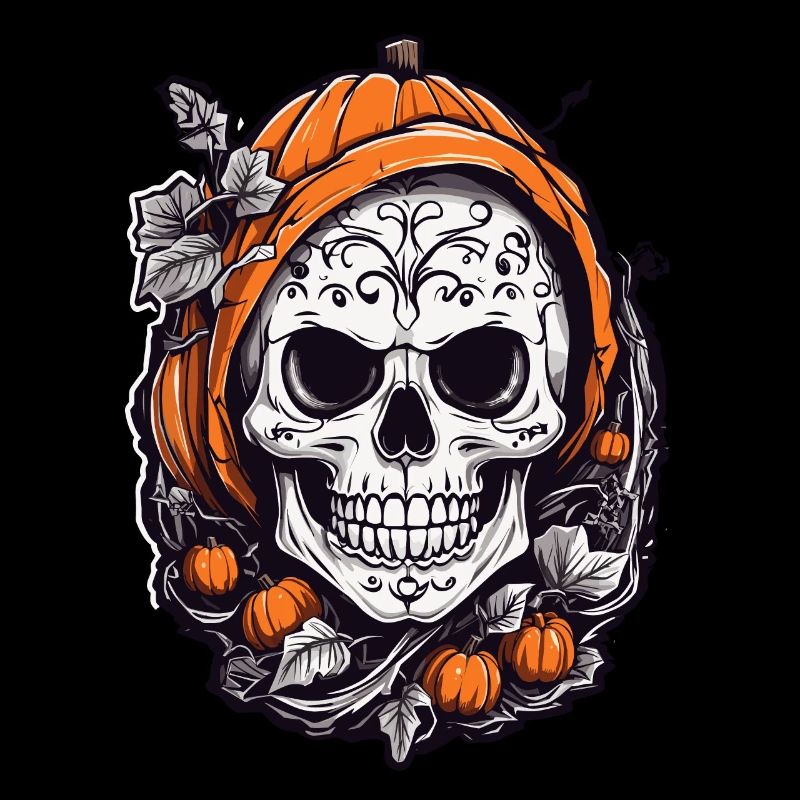 Pumpkin Skull Halloween October Fun
