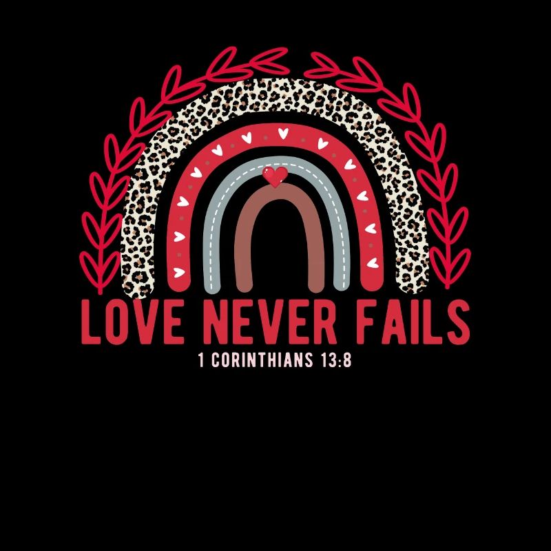 Love Never Fails Rainbow Leopard Christian