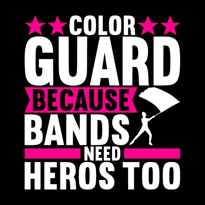 Flag Waving Marching Band Color Guard
