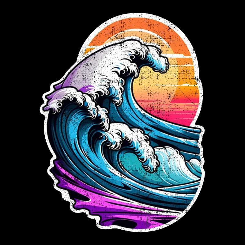 Wave - Summer - Vacation - Vintage