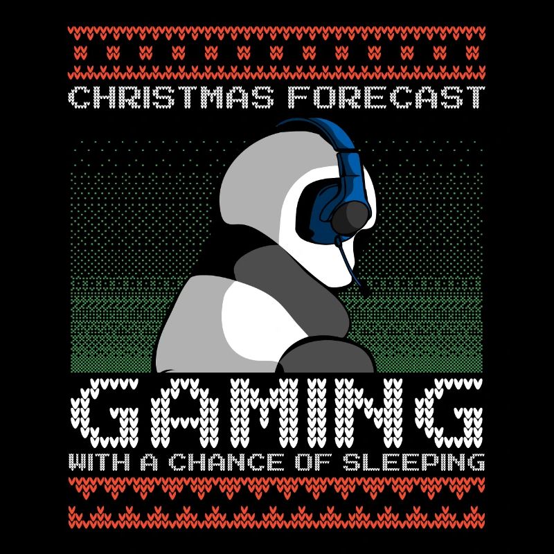Funny Christmas Forecast Gaming Panda Ugly Xmas