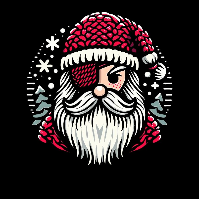 Weihnachtsmann Strickmuster mit Augenklappe