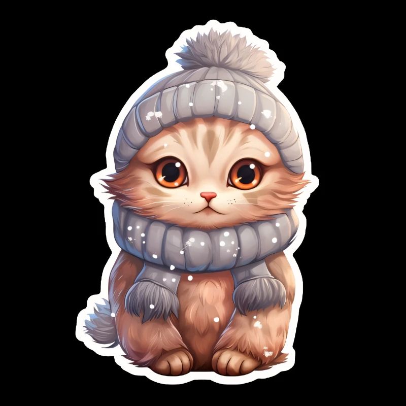 Cute cat in winter