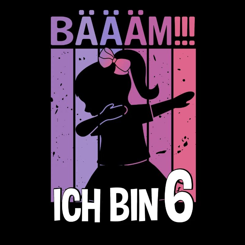 Mädchen Tanzen Bääm Ich bin 6 Jahre Dab Geburtstag