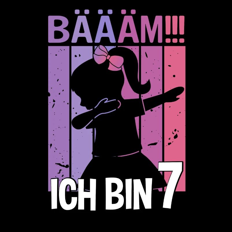 Mädchen Tanzen Bääm Ich bin 7 Jahre Dab Geburtstag