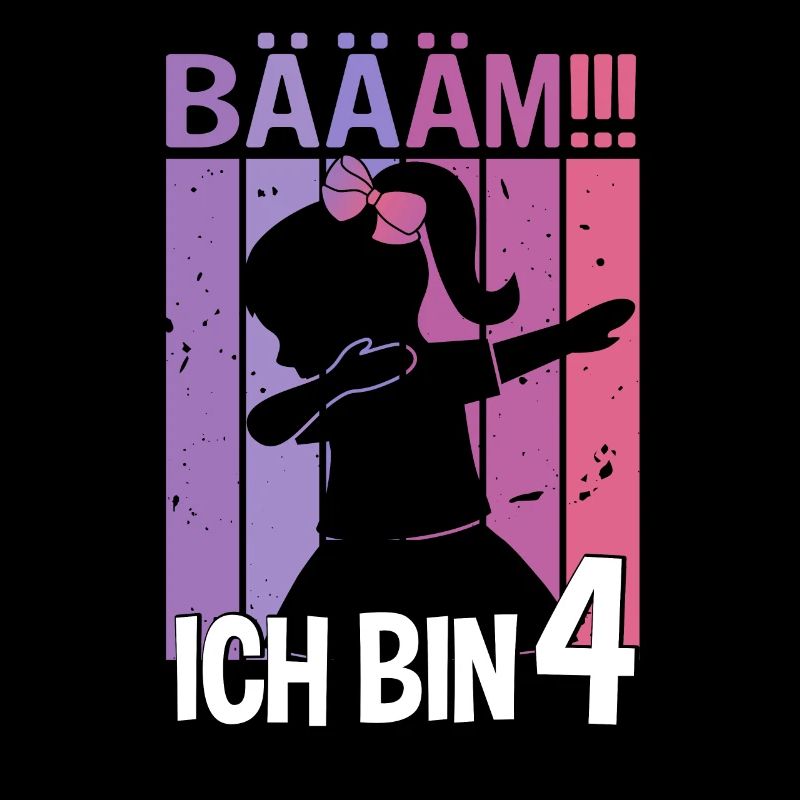 Mädchen Tanzen Bääm Ich bin 4 Jahre Dab Geburtstag