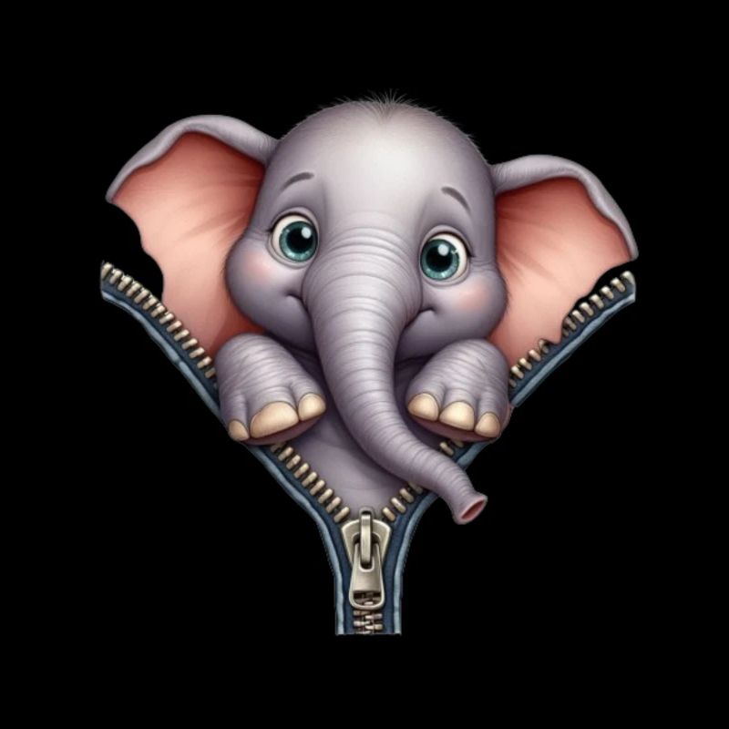 Eléphant avec fermeture éclair