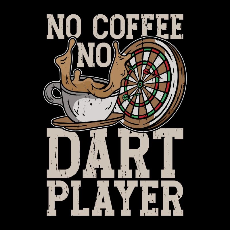 Joueur de fléchettes Pas de café Pas de fléchettes Jouer à l’amateur de café