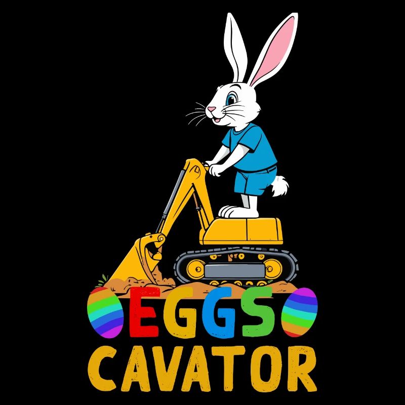 Lustiger Ostern Spruch Osterhase Baggerfahrer