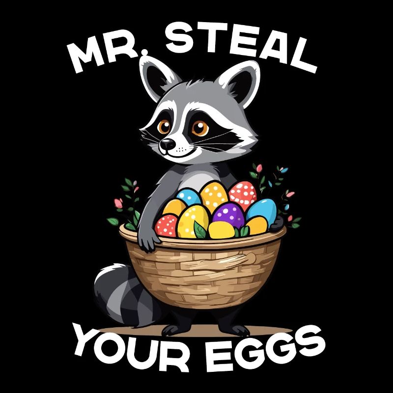 Funny Raccoon Easter Eggs Thief Design