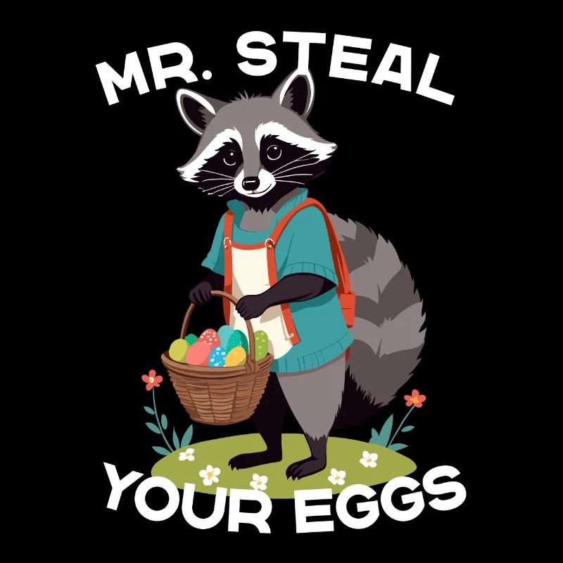 Funny Raccoon Easter Eggs Thief Design