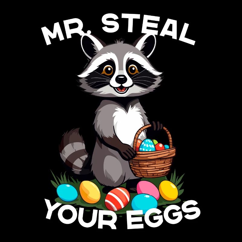 Eggs Thief Funny Raccoon Easter Design